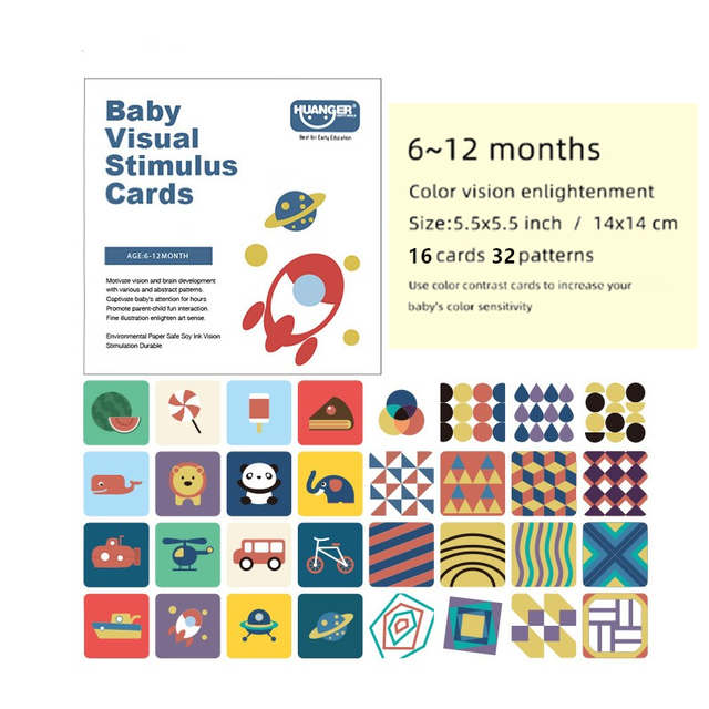 Baby Visual Stimulation Cards Montessori High Contrast Flash Card